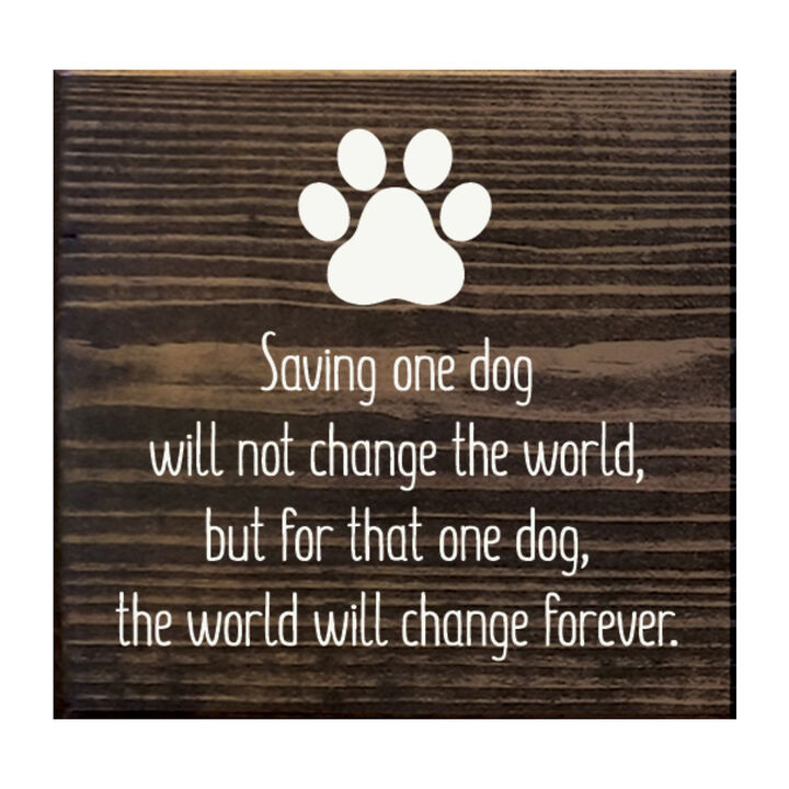Inspirational Dog Rescue Wall Decor Wooden Sign for Pet Lovers