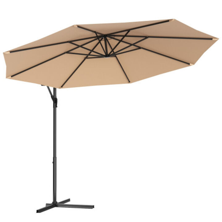 10 Feet Patio Outdoor Sunshade Hanging Umbrella