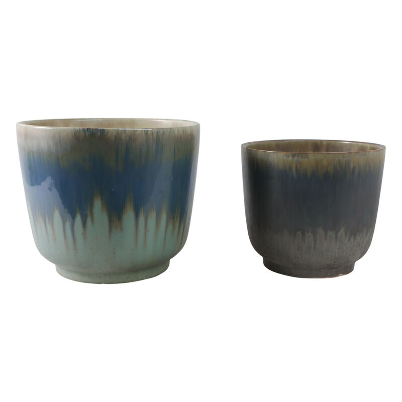 Reactive Glaze Planters (Set of 2)