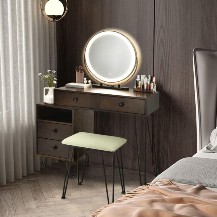 Hivvago Modern Dressing Table with Storage Cabinet