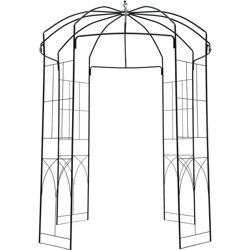 Decorative Birdcage Wedding Arch &ndash; Heavy Duty Wrought Iron Arbor for Climbing Plants in Garden or Lawn