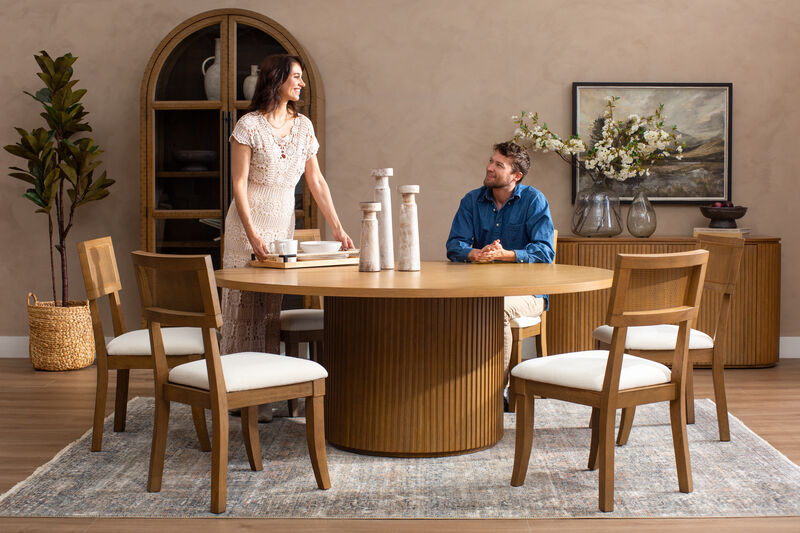 Colvin 72" Round Dining Table in Toffee