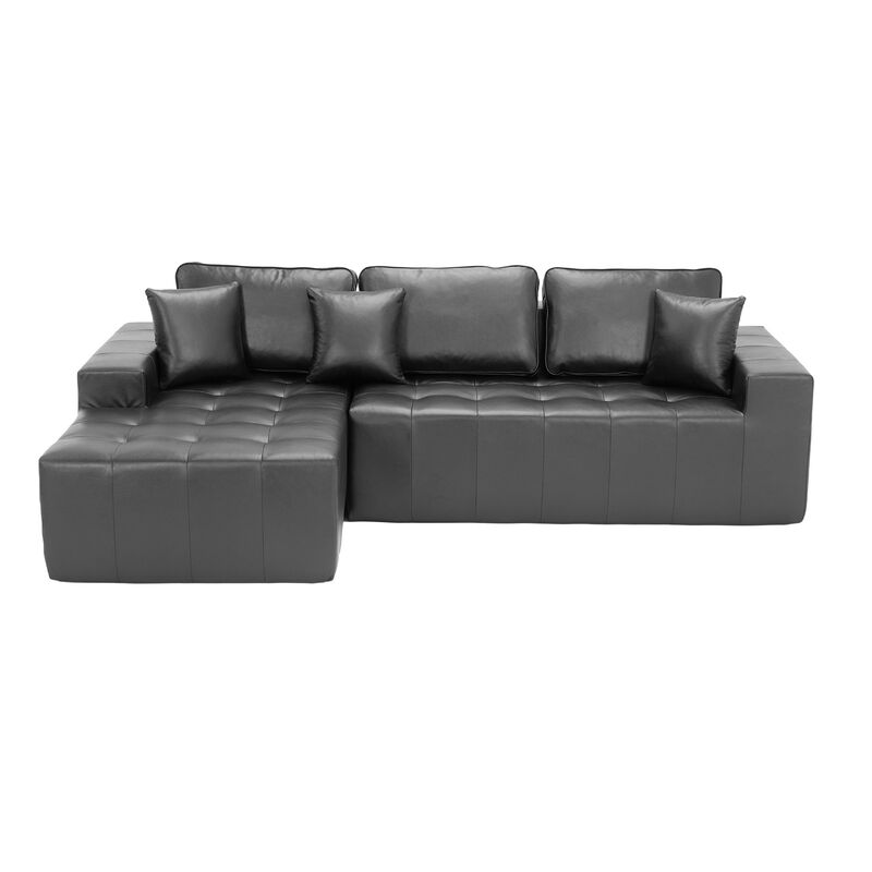 Lubcle Faux Leather Compression Sofa image number 0