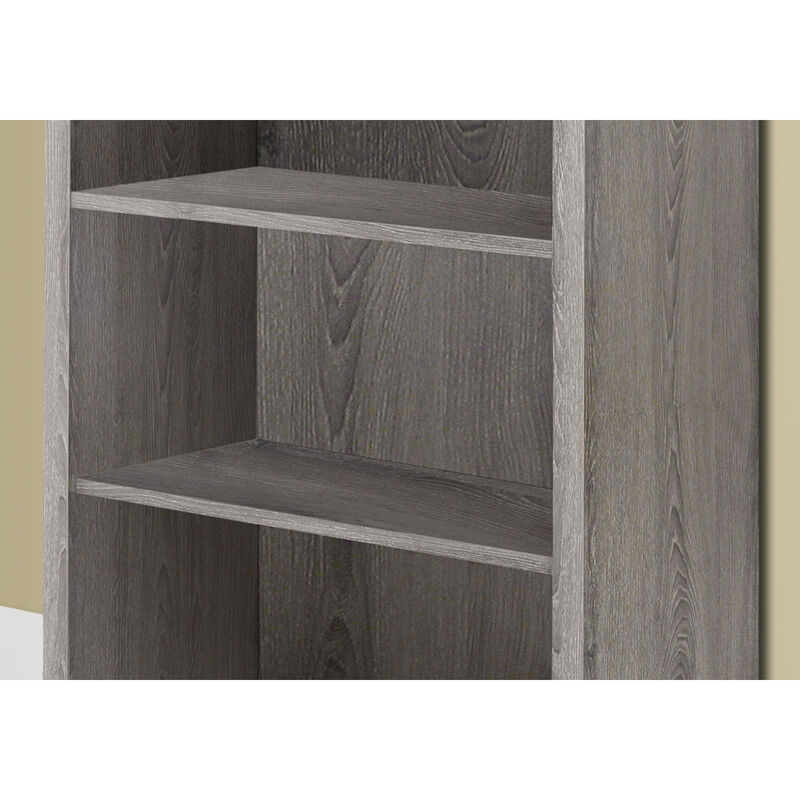 Wood Bookcase with Multiple Shelves for Home Office or Living Room Storage