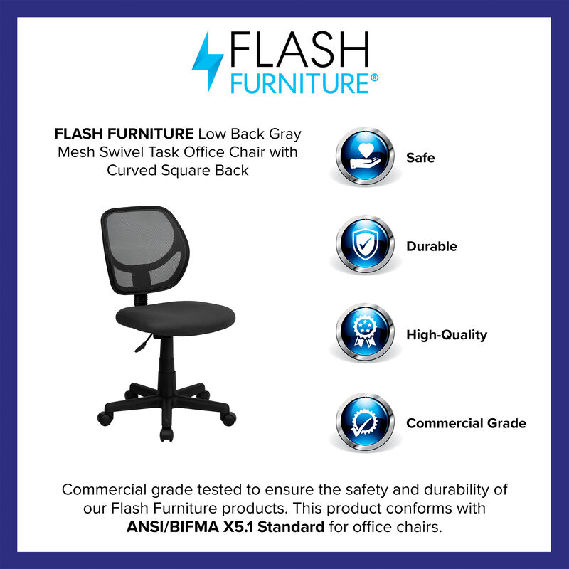 Neri Low Back Mesh Swivel Task Office Chair image number 9