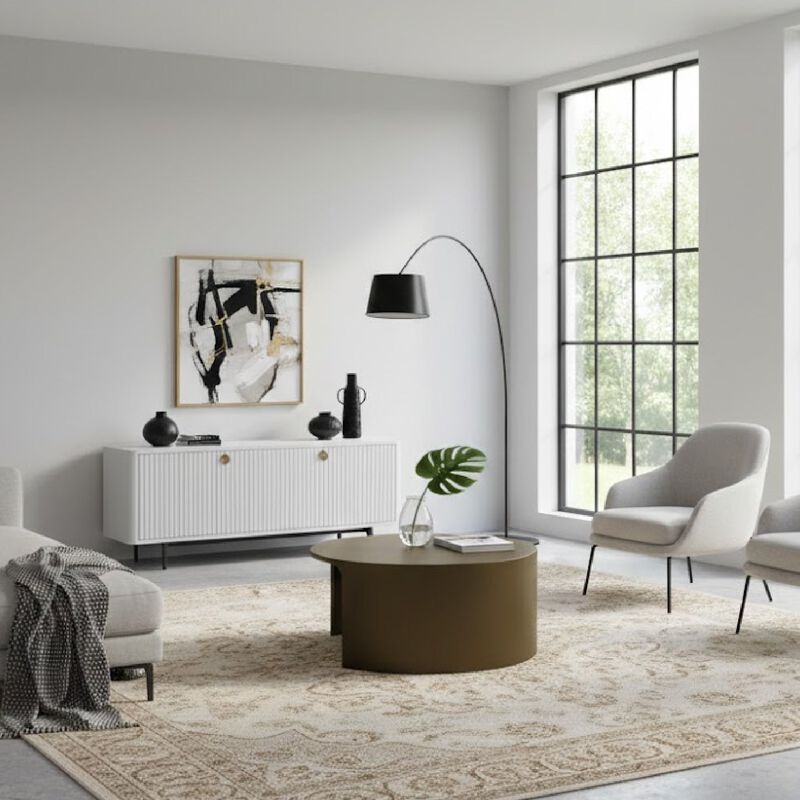 Olive Brown Round Coffee Table | OROA Modern Laura image number 1