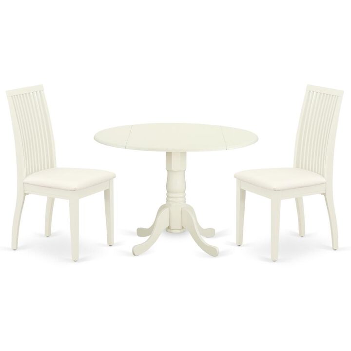 East West Furniture Dining Room Set Linen White