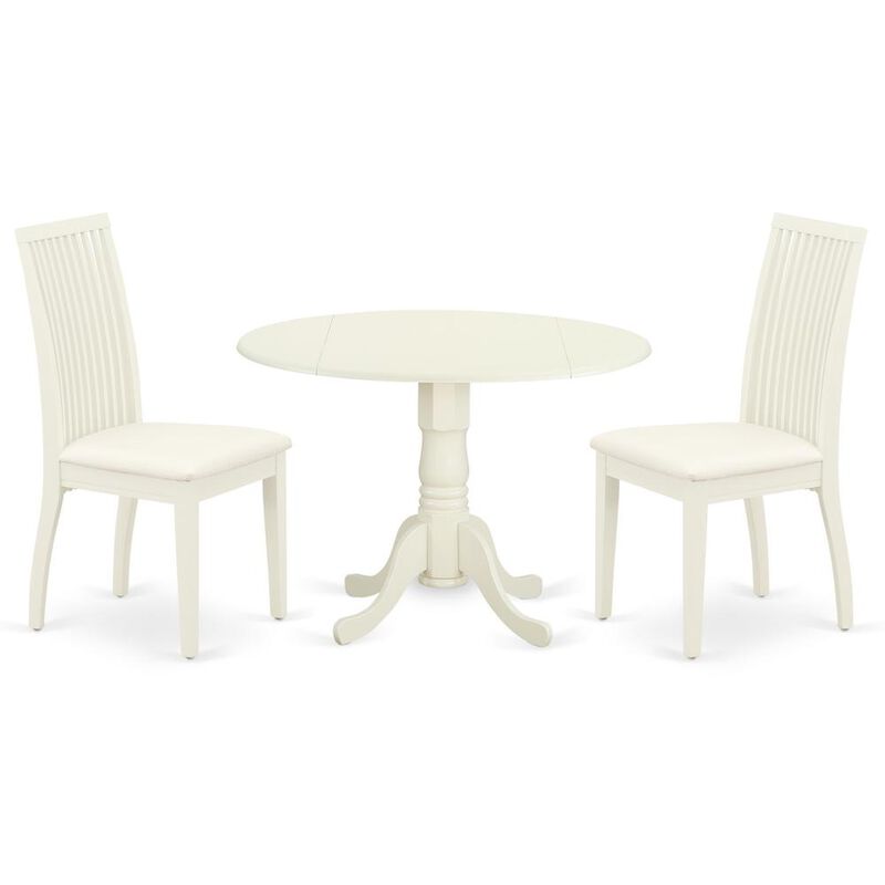 East West Furniture Dining Room Set Linen White