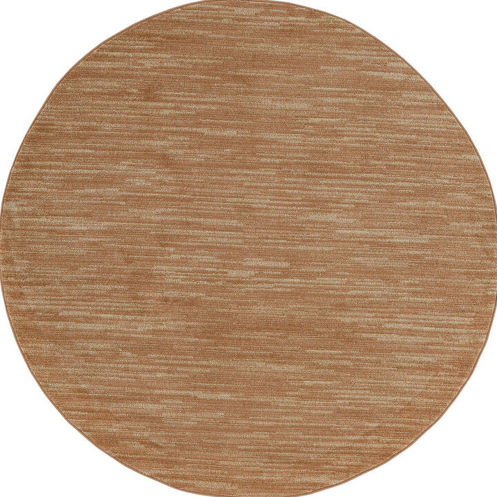 HomeRoots Round Abstract Indoor Outdoor Area Rug