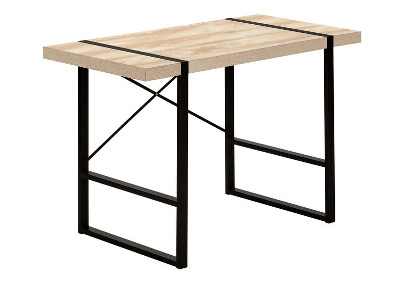 HomeRoots 49" Natural and Black Computer Desk image number 2
