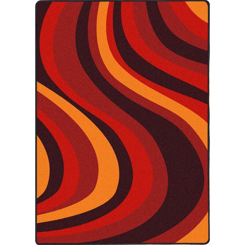 Joy Carpets Kid Essentials On the Curve 10'9 x 13'2 Area Rug in Color Red