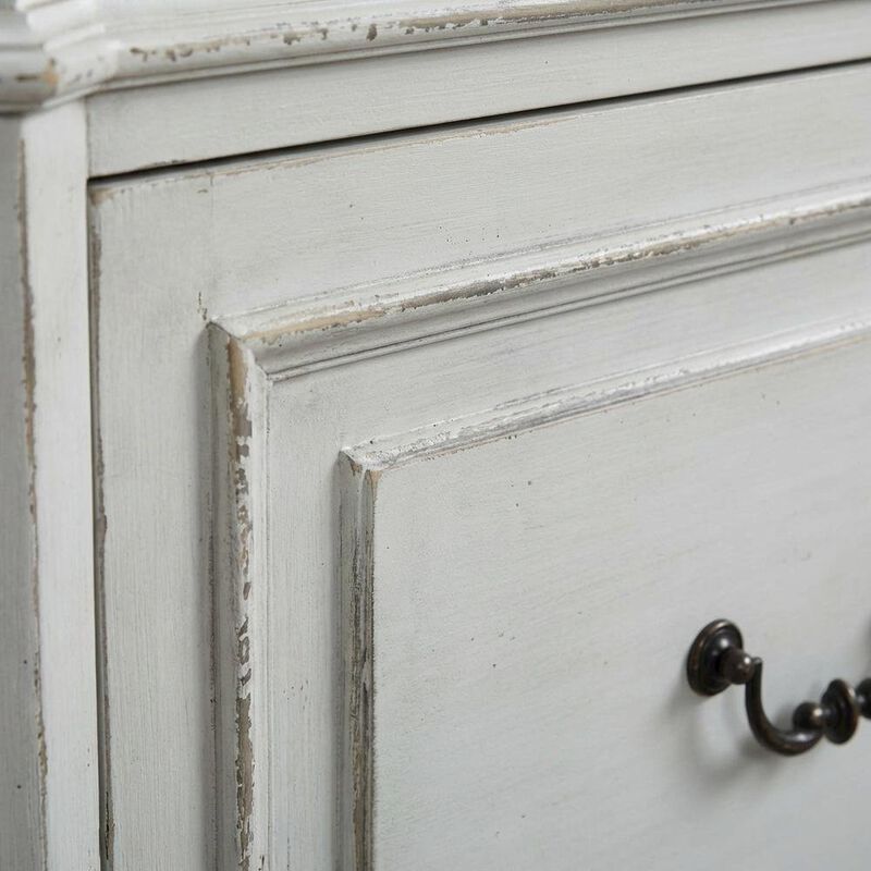Liberty Furniture Antique White Credenza with Weathered Bark Finish, European Traditional Style image number 4