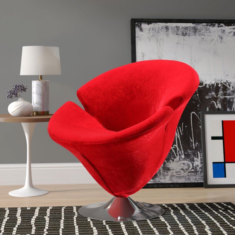 Tulip Red Swivel Accent Chair