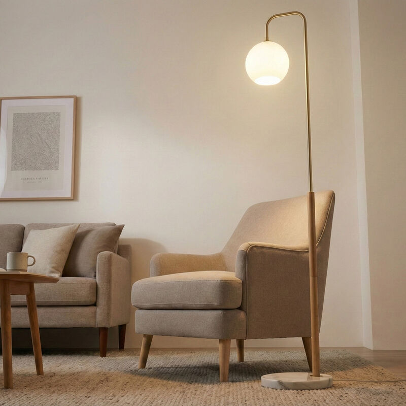 ELEMENT ACE Tall Slim Corner Standing Floor Lamp for Living Room Bedroom Office, Soft Warm Glow Lamp for Reading Nook Study Area Bedside Illumination image number 3