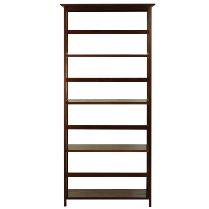Mission Style 5-Shelf Bookcase-Walnut