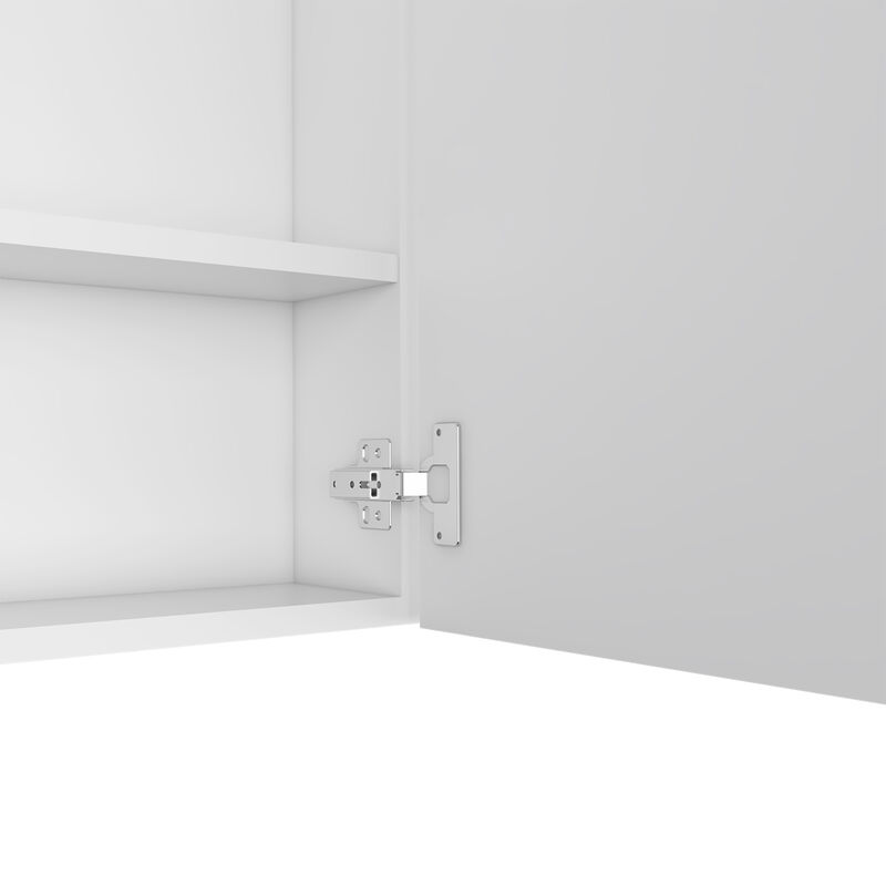 DEPOT E-SHOP Harbor Medicine Double Door Cabinet,Four Interior Shelves, Light Gray