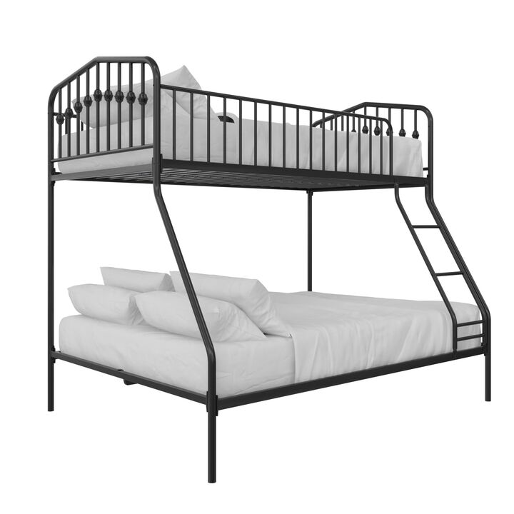 Novogratz Bushwick Metal Bunk Bed, Twin/Full, Off White