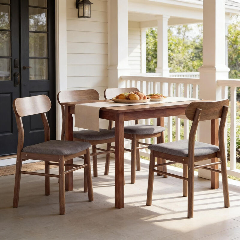 Set of 4 Comfortable Arched Back Dining Chairs - Upholstered Kitchen Chairs with Padded Seats image number 2