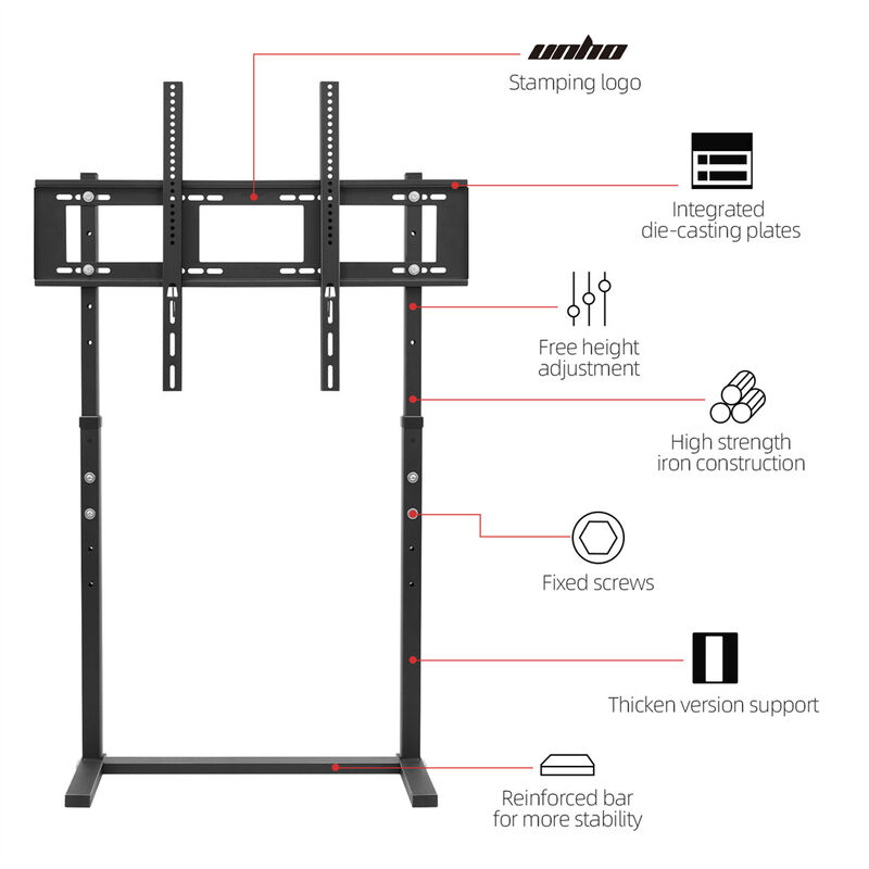 Universal TV Floor Stand Bracket Height Adjustable Stable For 32&rdquo;-85&rdquo; LED LCD image number 7