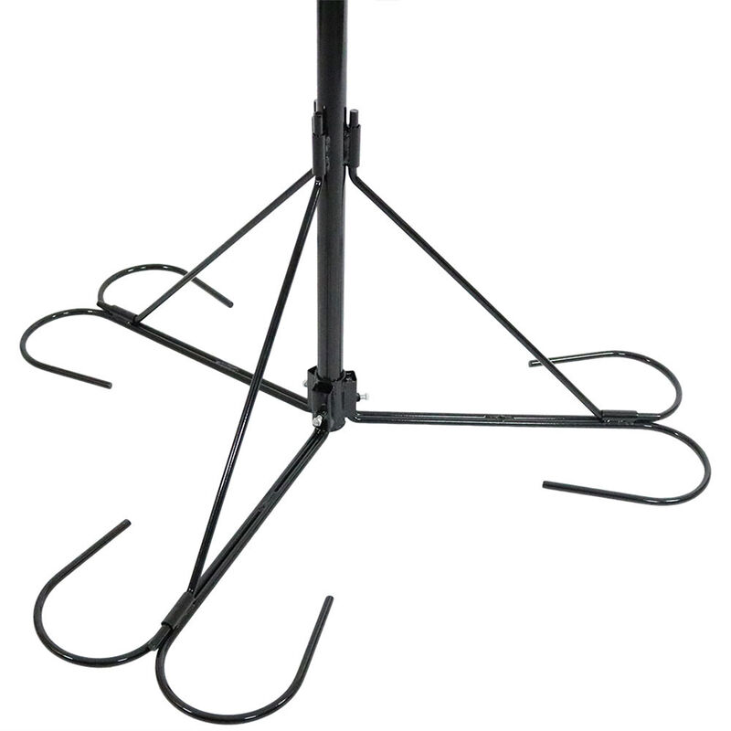 Sunnydaze Black Steel Hanging Basket Stand with 4 Adjustable Arms - 84 in