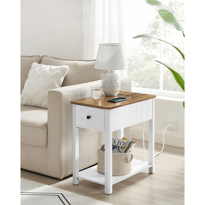Side Table with Charging Station for Convenient Power Access and Stylish Storage