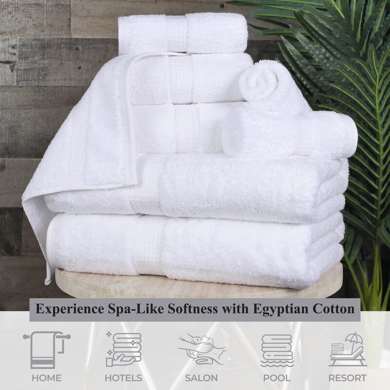 Egyptian Cotton Plush Bath Sheet Set of 2, Soft Absorbent Towels image number 4