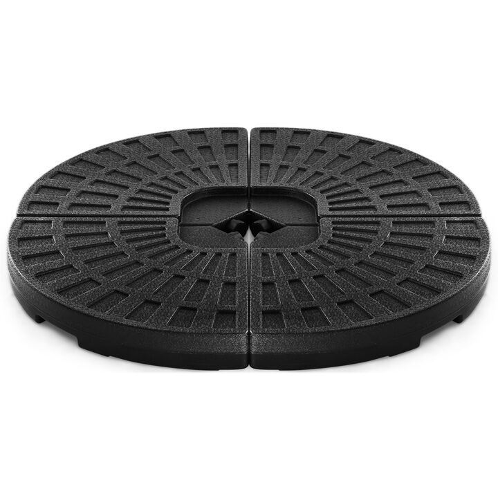 4 Pieces Round Cantilever Umbrella Base with Carry Handles for Garden