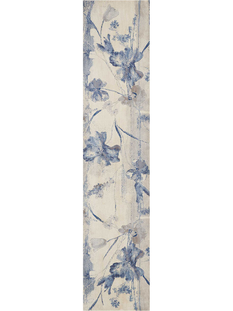 Somerset ST18 Ivory/Blue 2'3" x 8' Rug