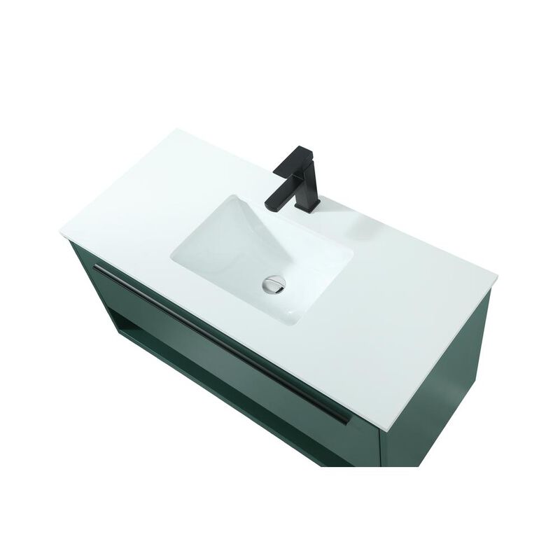 Elegant Kitchen and Bath 40 inch Single bathroom vanity in green