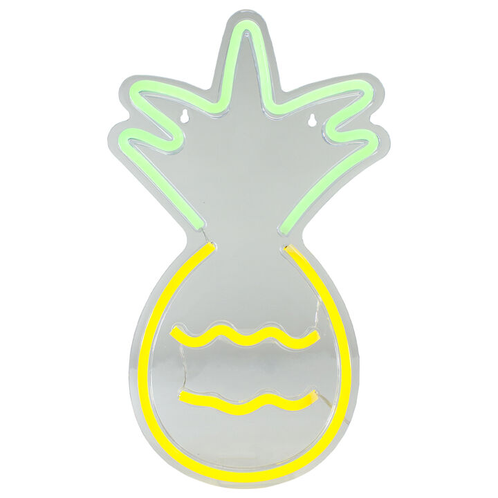 16" Yellow and Green Pineapple LED Neon Style Wall Sign