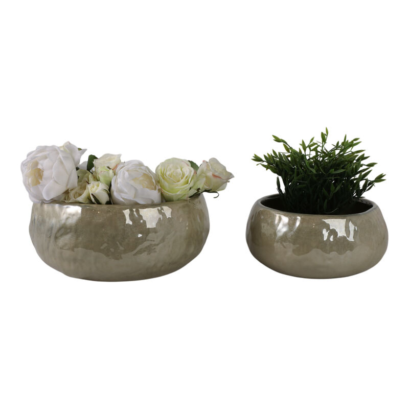 Bowl Green Planters (Set of 2)