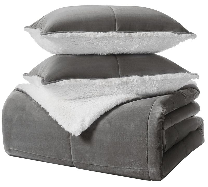 UGG 00517 Blissful Full-Queen Comforter Set Reversible Comforter and Pillow Shams Machine Washable Soft Cozy Bedding Queen Size