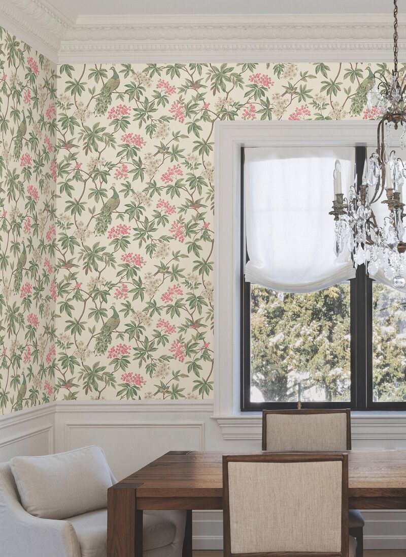 Peacock Estate Cream Wallpaper (Double Roll) image number 5