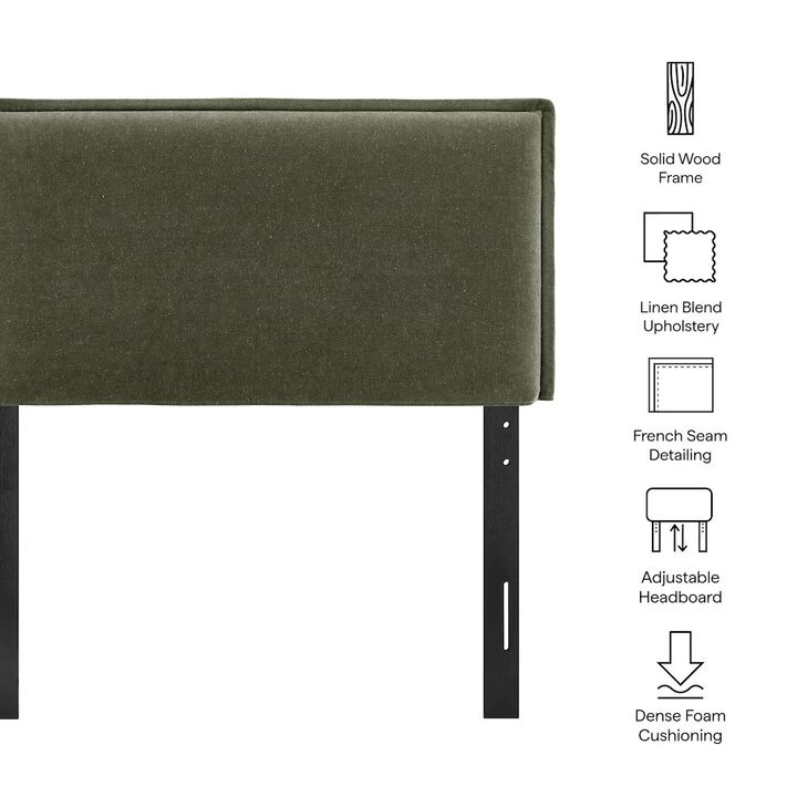 Camille Upholstered Linen Blend Twin Size Headboard
