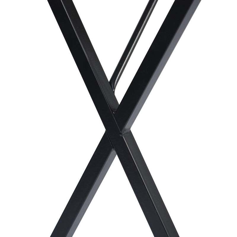 HomeRoots 39" Black Wood and Metal X-Shape Computer Desk image number 3