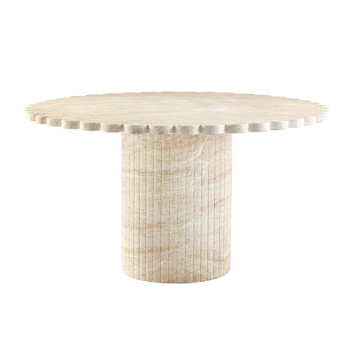 Blossom Washed Travertine Finish Indoor / Outdoor 54" Round Dining Table