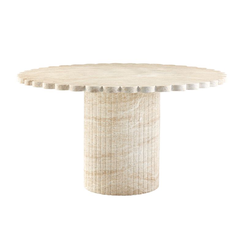 Blossom Washed Travertine Finish Indoor / Outdoor 54" Round Dining Table image number 0