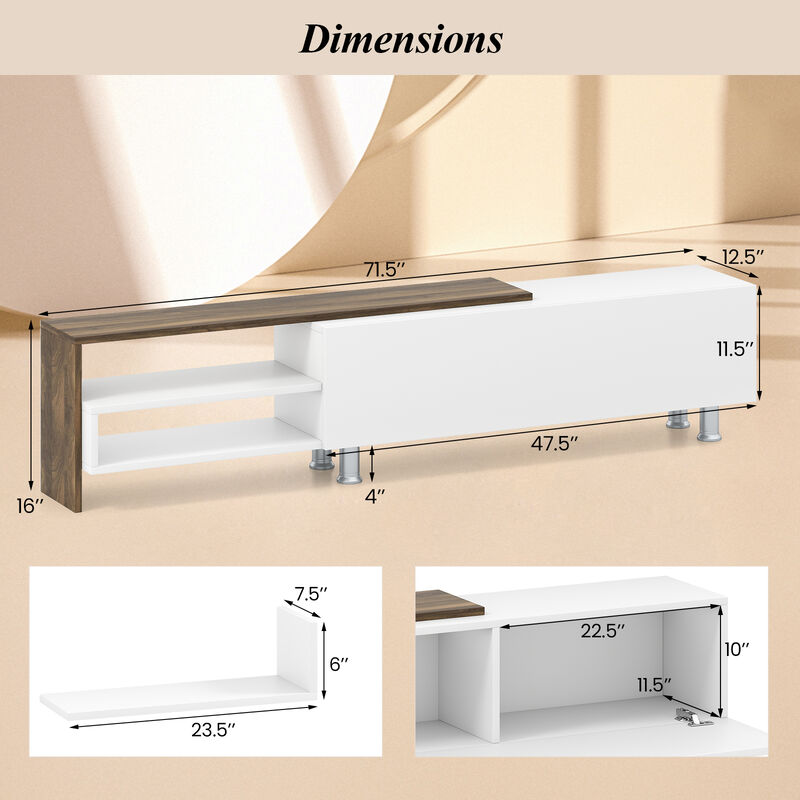 Spacious Farmhouse TV Stand Set with Cabinets for TVs up to 80 Inches