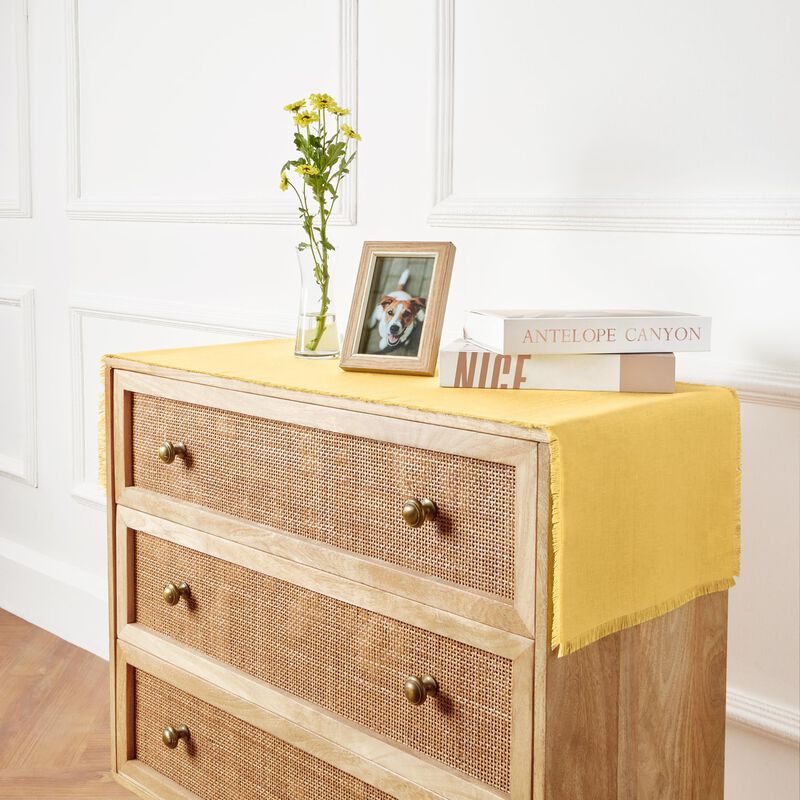 Solino Home 100% Pure Linen Table Runner - Fringe