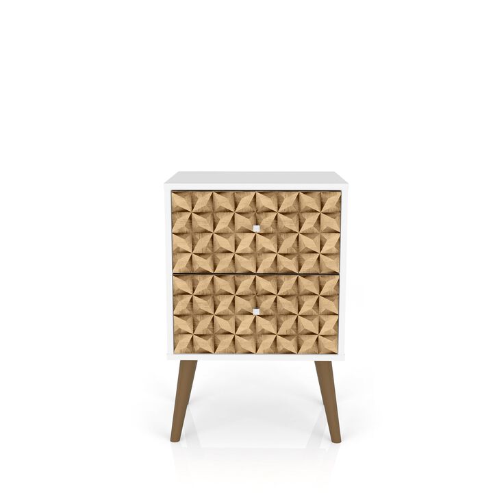 Liberty 2.0 Nightstand in White and Brown Pattern