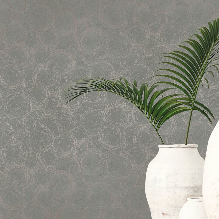 Hygge Home Stone Circles Motif Green Wallpaper GG82130