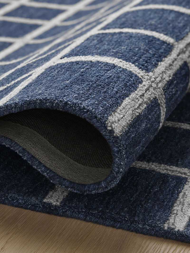 Polly POL-05 Navy / Silver 8''6" x 11''6" Rug by Chris Loves Julia