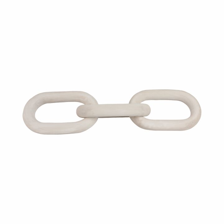 28" 3 Wooden Links, White