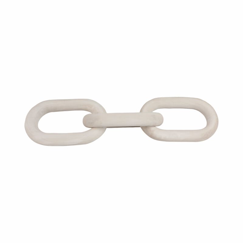 28" 3 Wooden Links, White image number 0