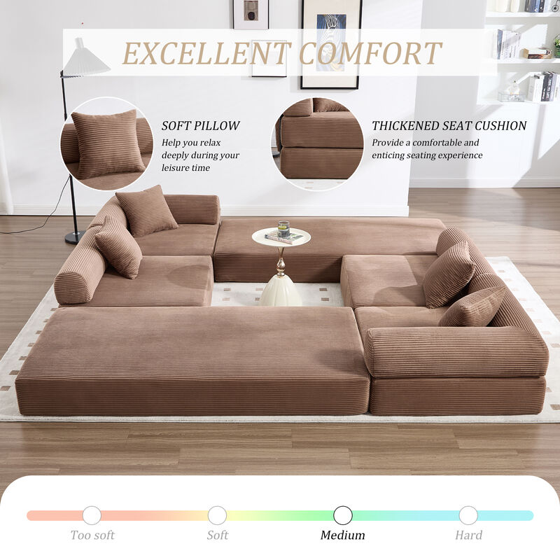 Folding Multi-Scene Convertible Sofa Bed with Storage Pockets image number 4