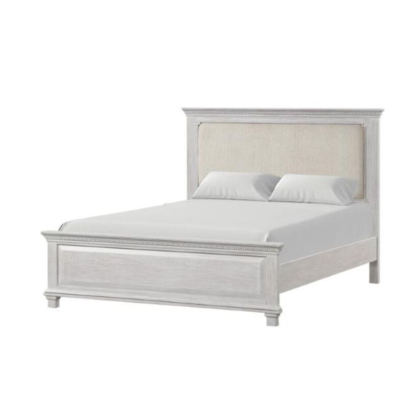 Queen Bedroom Set, Gray, Cream Wood, 2 Piece Set with Nightstand image number 2