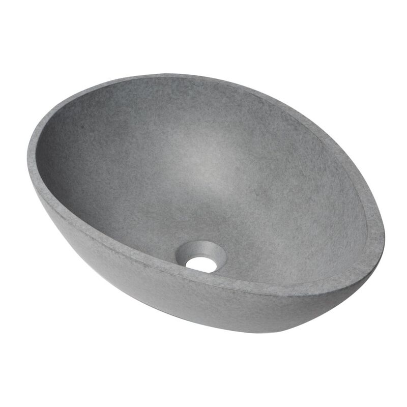 ALFI brand 21 Solid Concrete Tear Drop Above Mount Vessel Sink