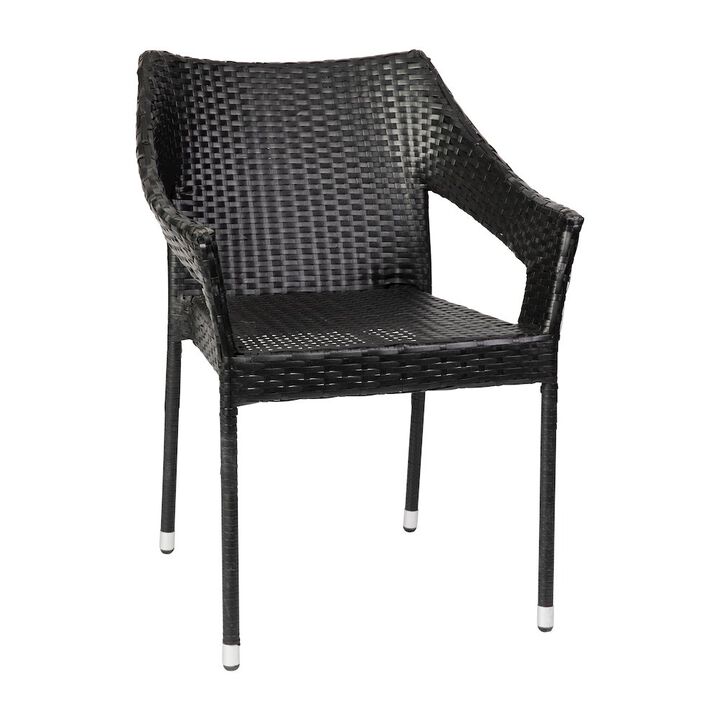 Flash Furniture Modern Stackable Patio Dining Chair with Arms