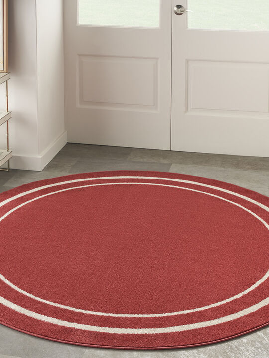 Nourison Essentials NRE02 Brick/Ivory 8' x Round Rug