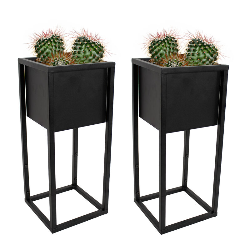 Modern Simplicity 20 in H Outdoor Elevated Planter -2-Pack